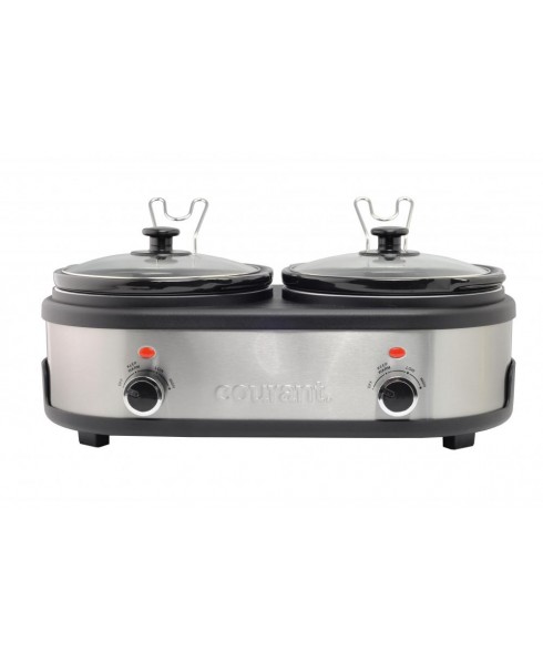 Courant 2.7 QT Double Slow Cooker -  Stainless Steel