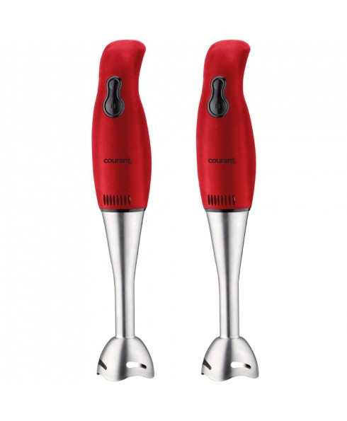 2-PACK 2-Speed Hand Blender with Stainless Steel Leg - Red