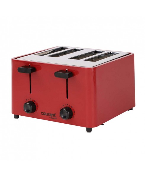Courant 4-Slice Toaster, Red / Stainless