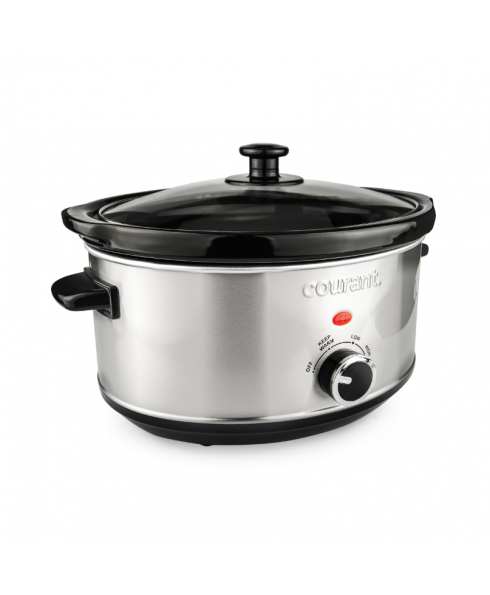 3.5 Quart Oval Slow Cooker - Stainless Steel