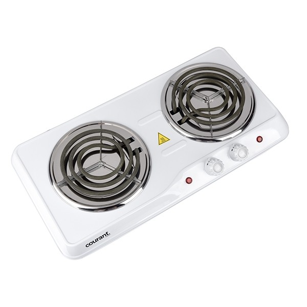 Courant 1700 Watts Electric Double Burner, White
