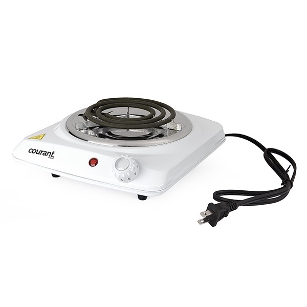 Courant 1000 Watts Electric Single Burner, White