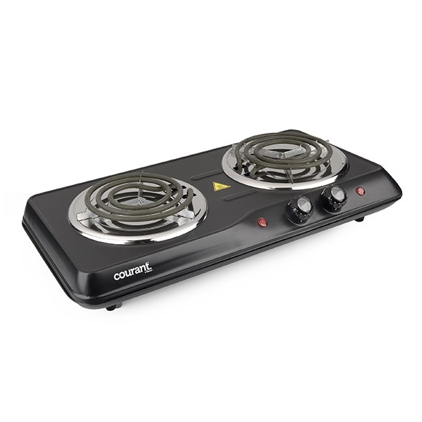 Courant 2-Burner 25 in. Infrared Ceramic Glass Hot Plates Cooktop 1700W  Stainless Steel, Silver