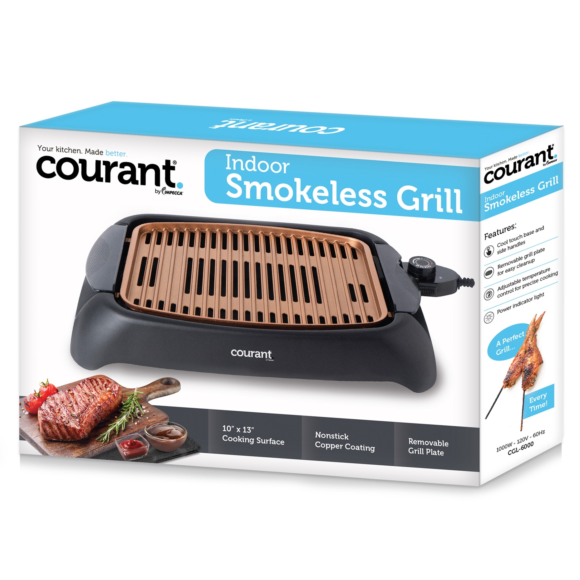 Courant 10 Copper Smokeless Indoor Grill CGL-6000