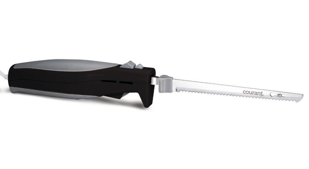 Courant 7.75 in. Stainless Steel Electric Knife with Soft Ergonomically Handle