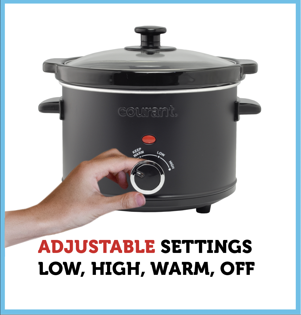 Courant 5 qt. Slow Cooker, Removable Ceramic Pot, Keep Warm