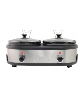 Courant 2.7 QT Double Slow Cooker -  Stainless Steel