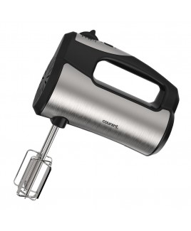 Courant 250W 5-Speed Hand Mixer with Storage Stand for Mixer, Beaters and Hooks- Stainless Steel