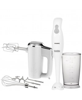 250W 5-Speed Hand Mixer with 2-Speed Hand Blender and Measuring Cup - White