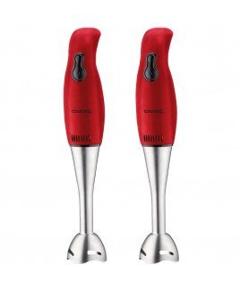 2-PACK 2-Speed Hand Blender with Stainless Steel Leg - Red